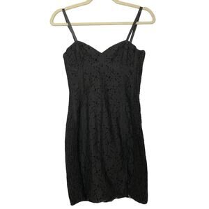 Aritzia Talula Dark Grey Lace Bodycon Mini Dress Womens 4 Sleeveless Baddie
